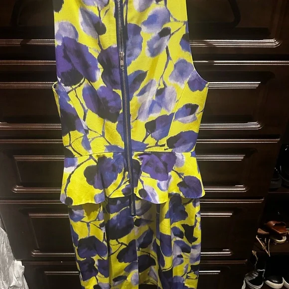 Floral Yellow and Purple Dress